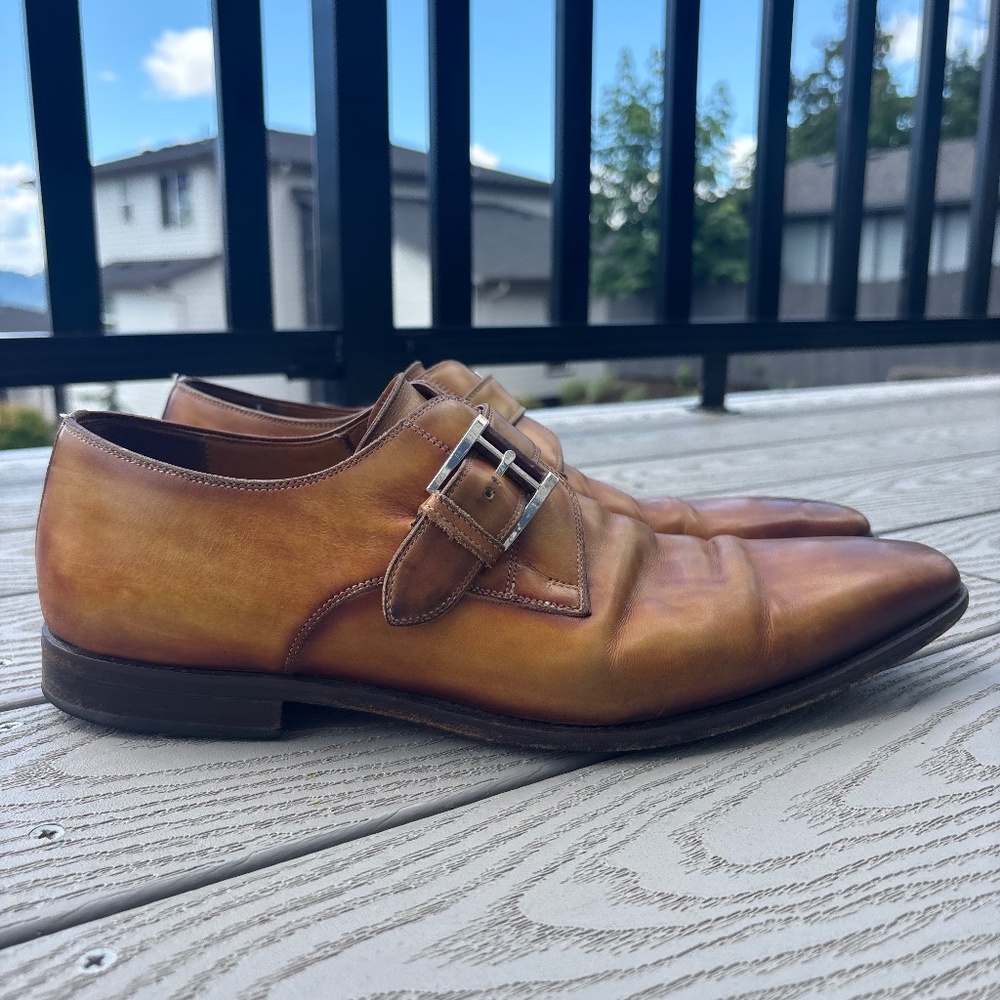Magnanni Marco Men's 11M Monk Strap Cuero Loafer Dress Shoes Brown Leather 13276